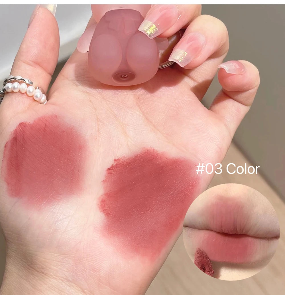 Portable Bear Keychain Velvet Matte Lip Mud - 13