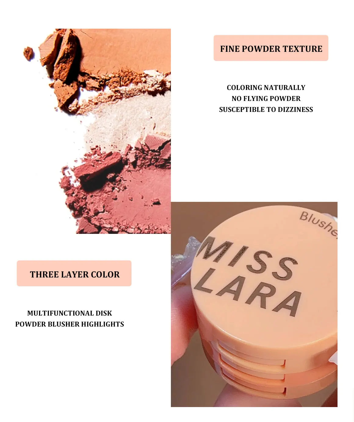 3-in-1 Stackable Blush and Highlighter Palette - 14