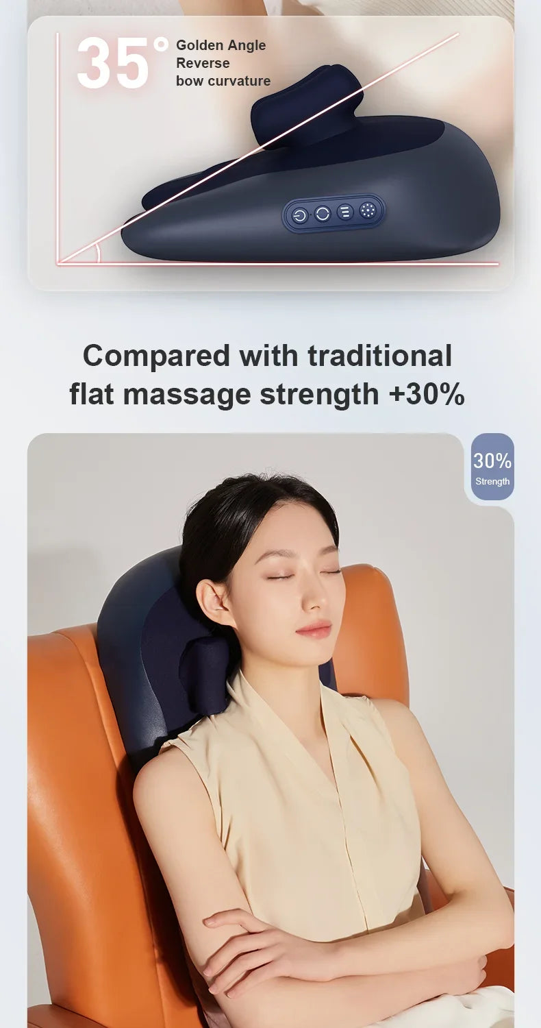 Portable Wireless Neck and Shoulder Shiatsu Massage Pillow - 7