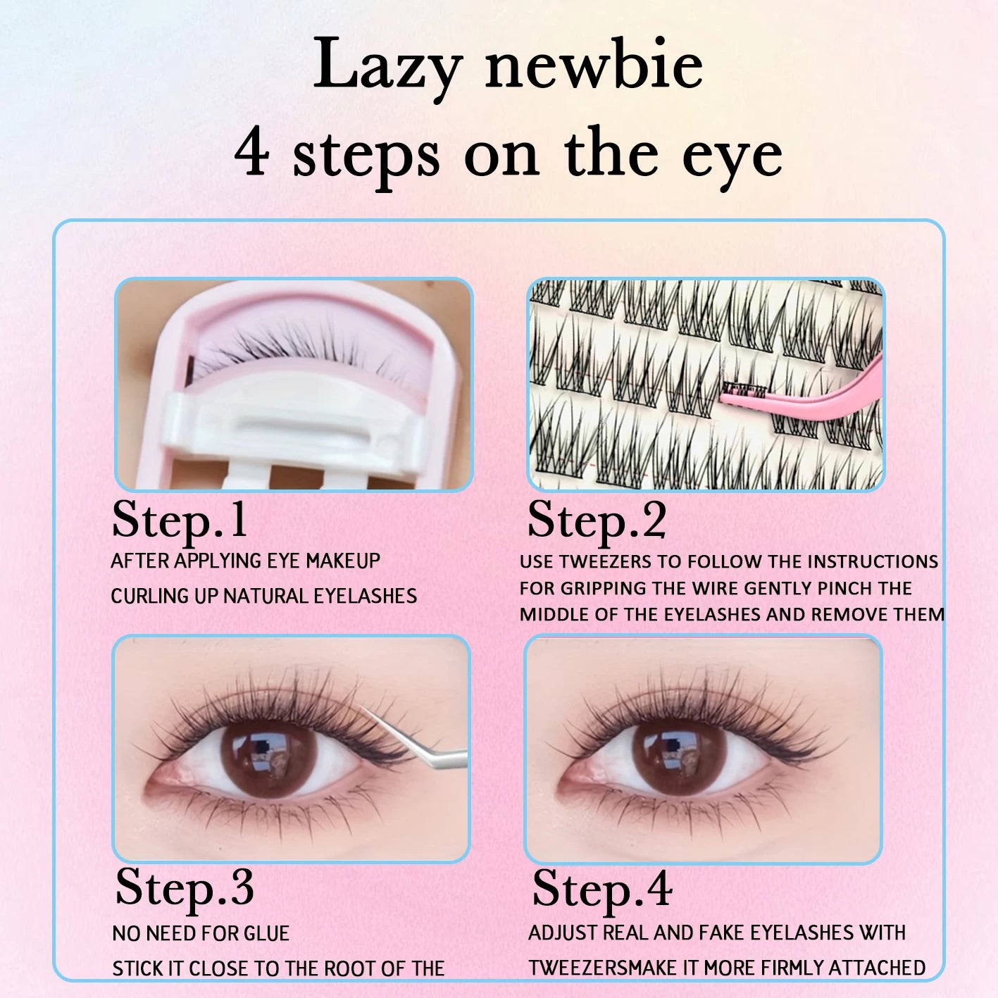Glue-Free Manga Style DIY Eyelash Extension Kit - 8