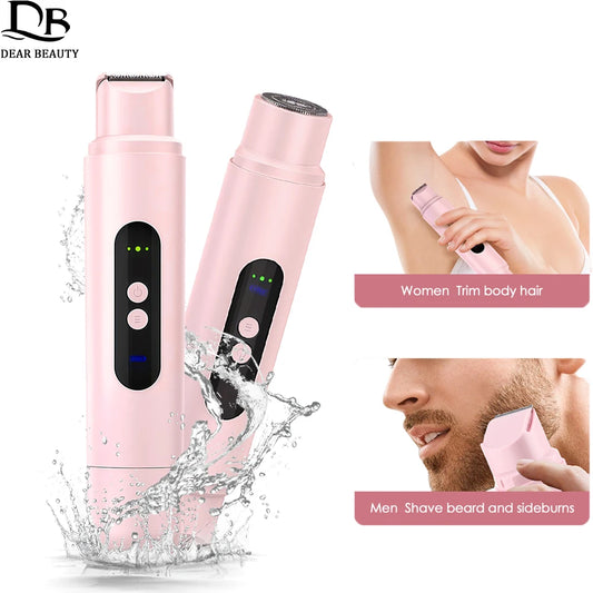 2-in-1 Waterproof Electric Body Hair Trimmer and Shaver