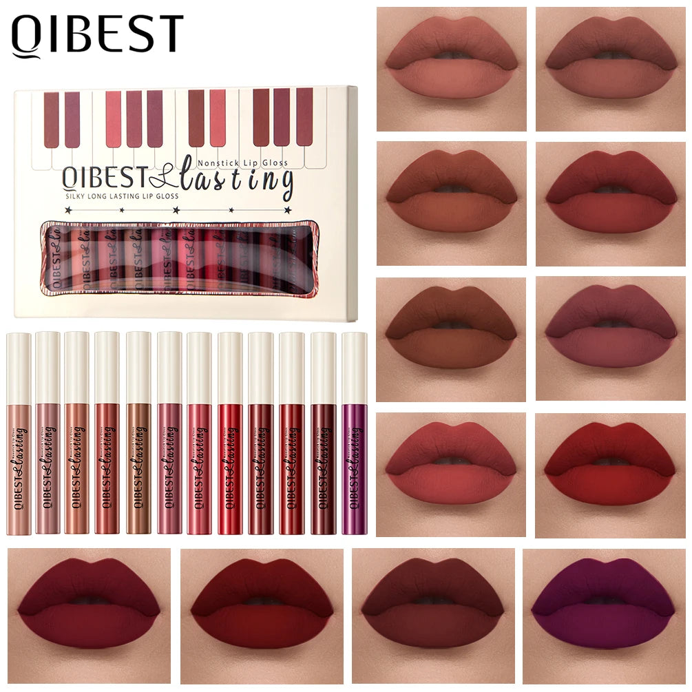12-Piece Waterproof Matte Liquid Lipstick Set - 1