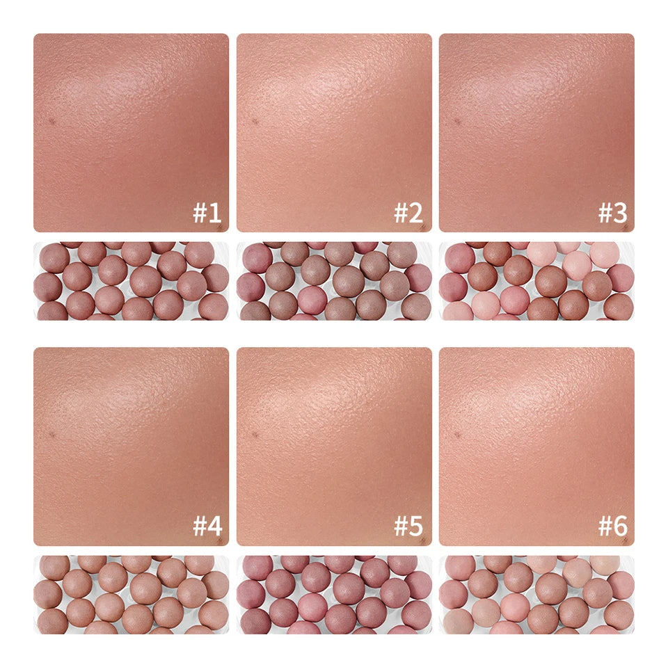 Long-Lasting Shimmering Pearl Blush Powder Beads - 8