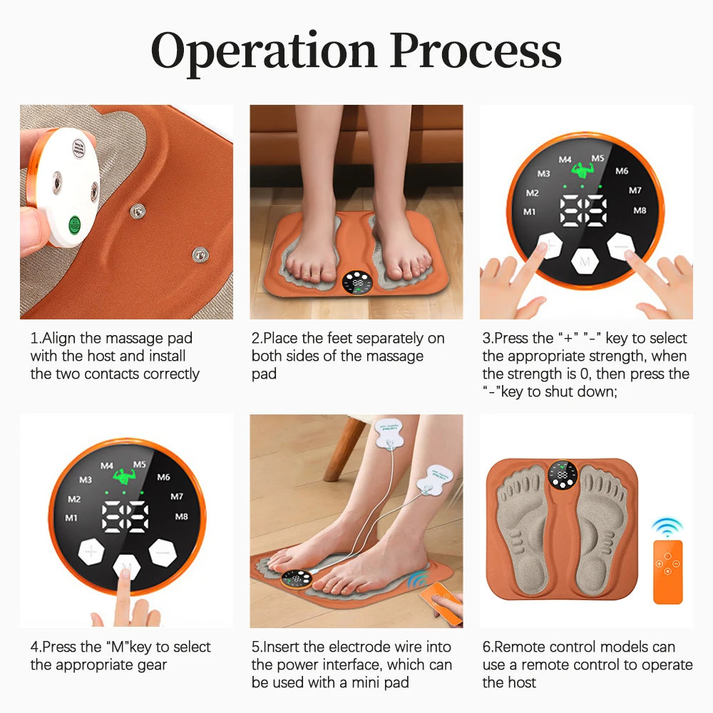 3D Foldable EMS Electric Foot and Leg Massager Mat - 10