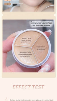 3-Color Cream Concealer Palette for Flawless Skin