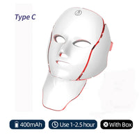 7-Color LED Light Therapy Facial and Neck Mask