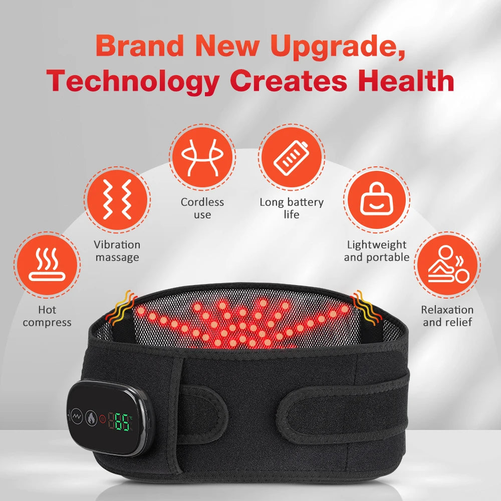 Heated Lumbar Massage Belt for Back Pain Relief - 44
