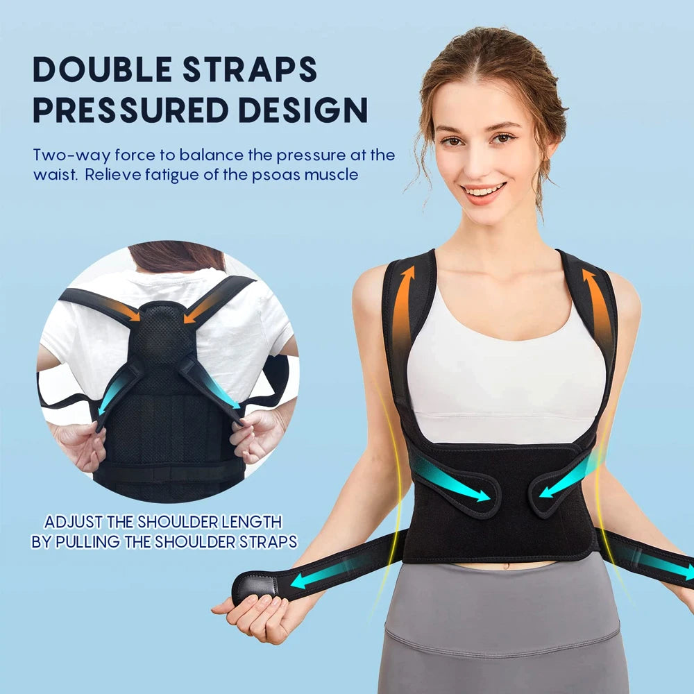 Adjustable Back Brace and Posture Corrector for Pain Relief - 16