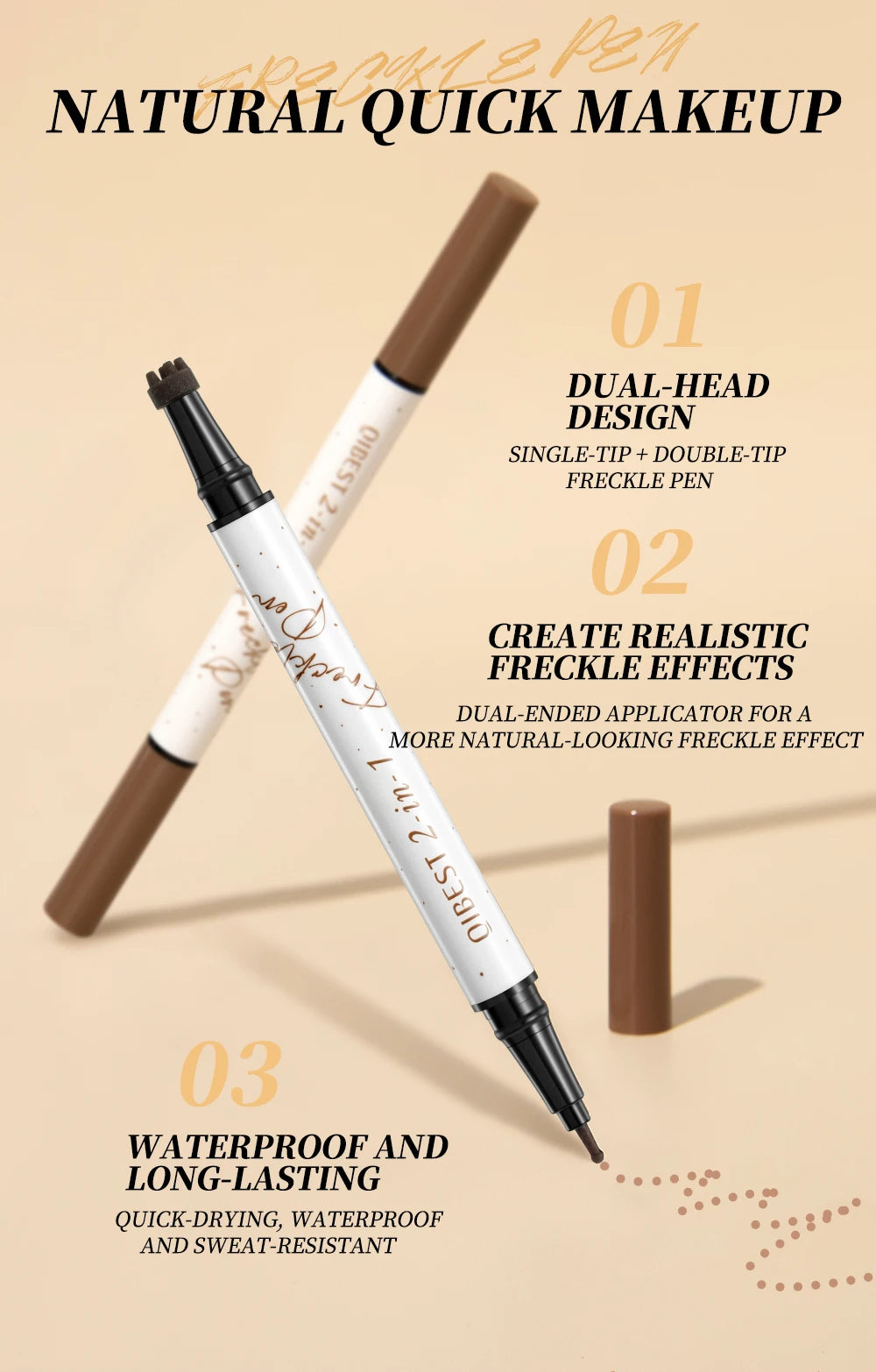 2-in-1 Waterproof Freckle Stamp Pen for Natural Makeup - 12