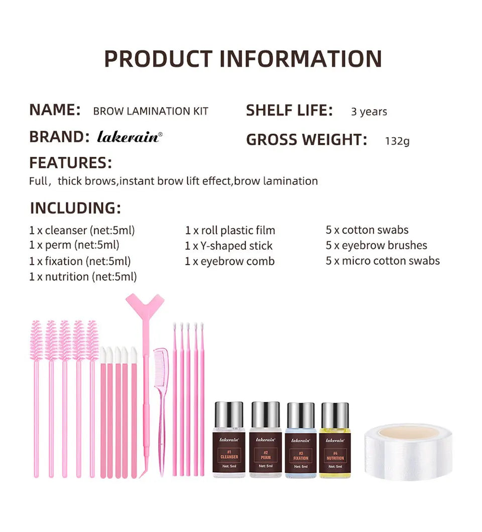Professional Semi-Permanent Eyebrow Lamination Lifting Kit - 14
