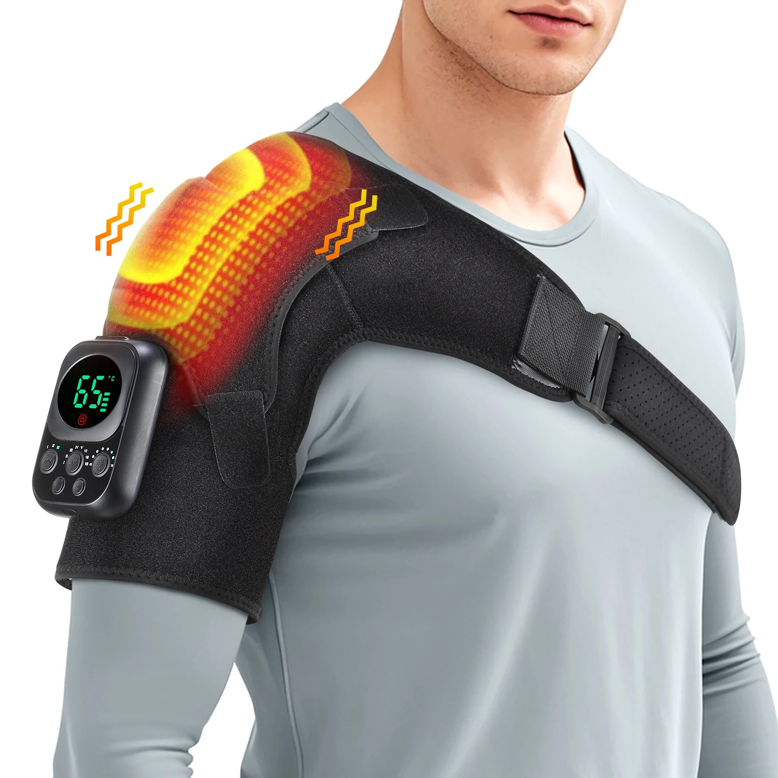 Heated Shoulder Massage Brace for Pain Relief - 1