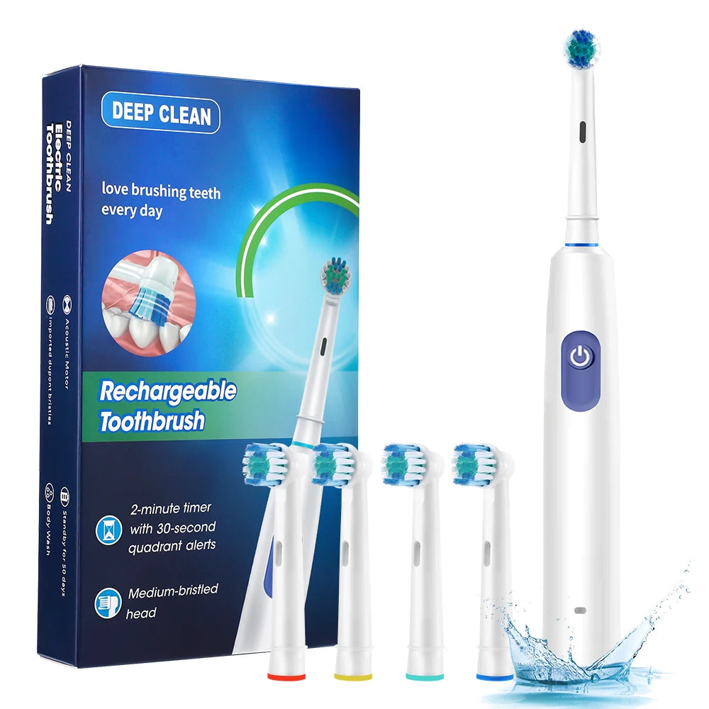 Rechargeable Rotating Electric Toothbrush with 4 Heads - 7