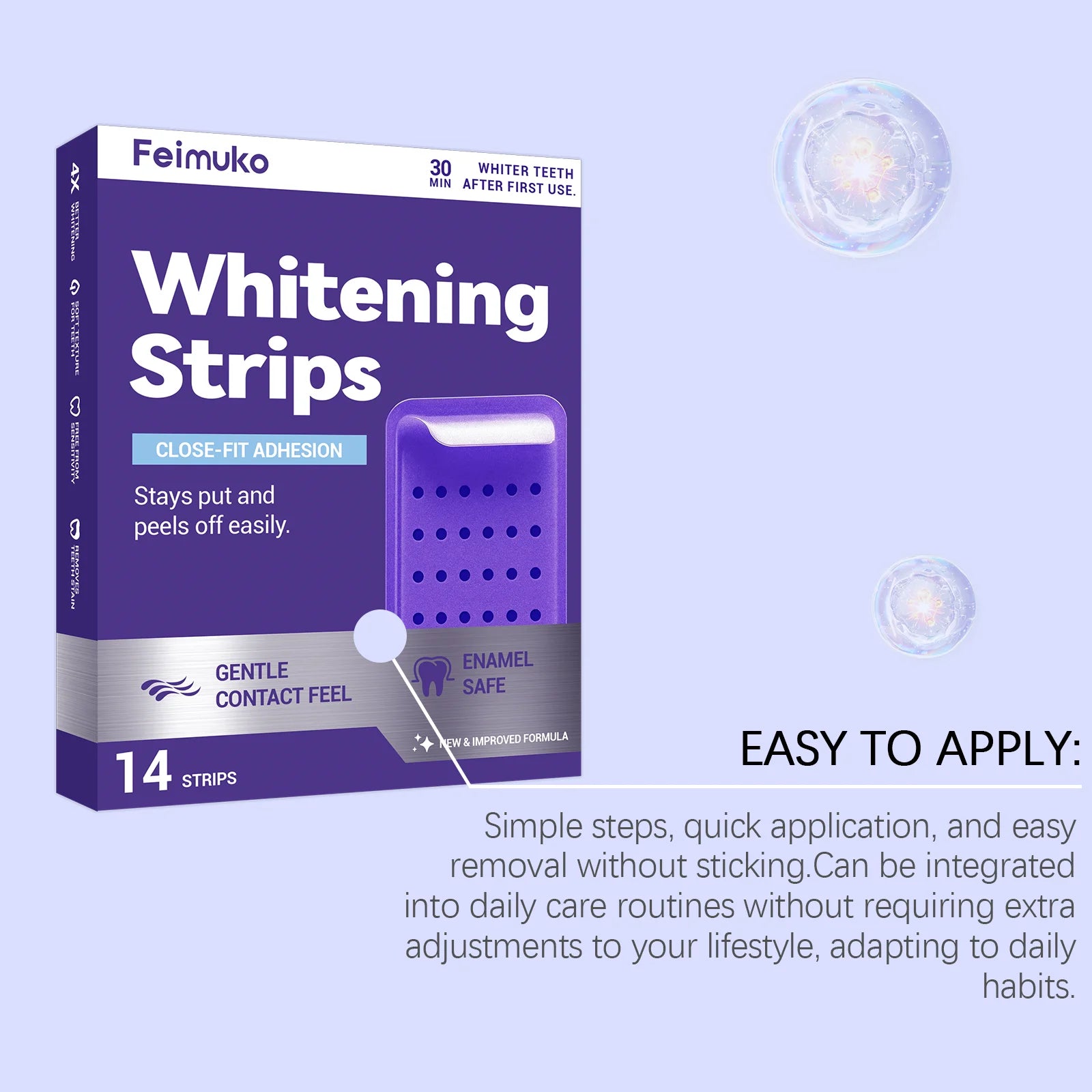 Purple Teeth Whitening Strips for a Brighter Smile - 9
