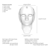 7-Color LED Light Therapy Facial and Neck Mask