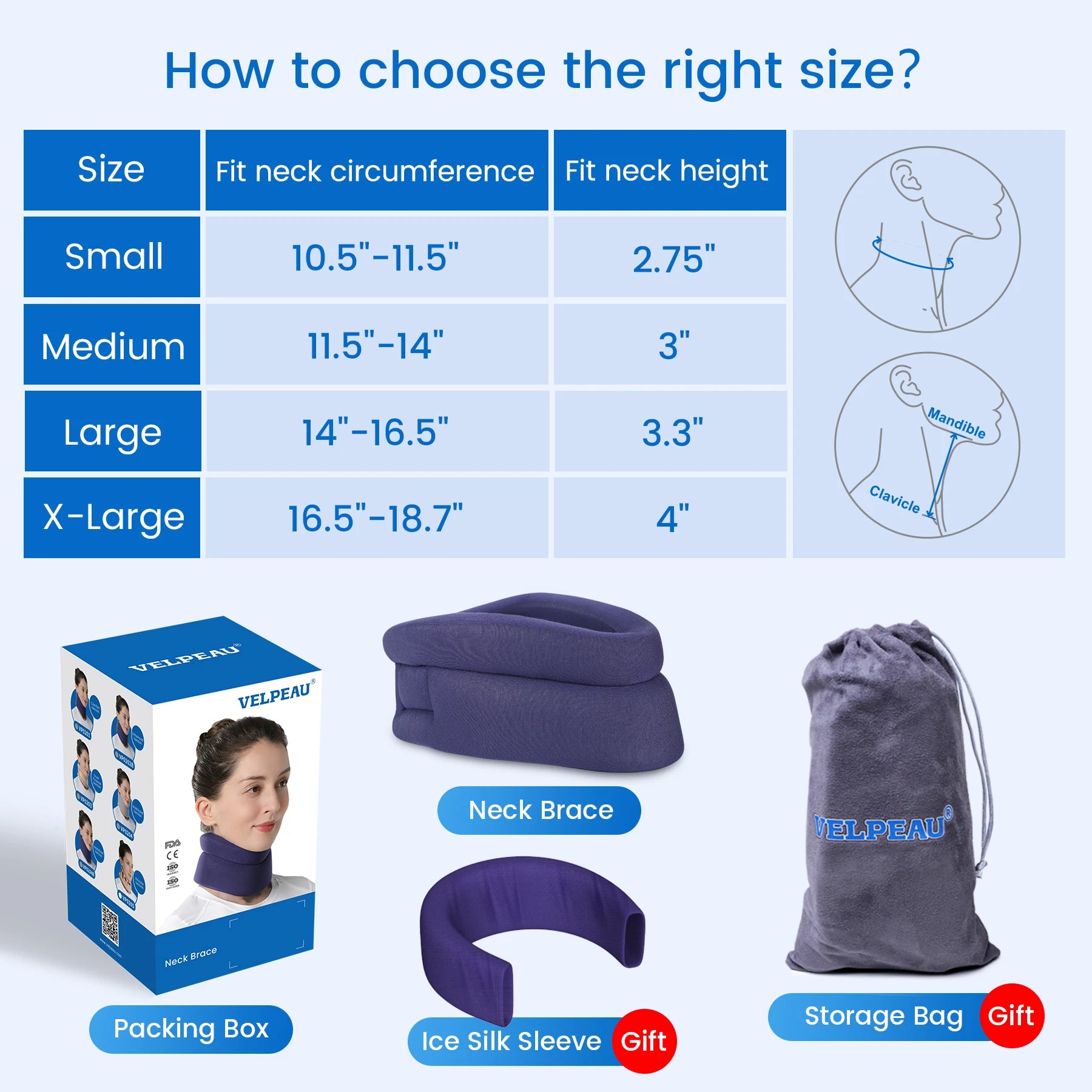 Adjustable Foam Cervical Neck Support Brace for Pain Relief - 6