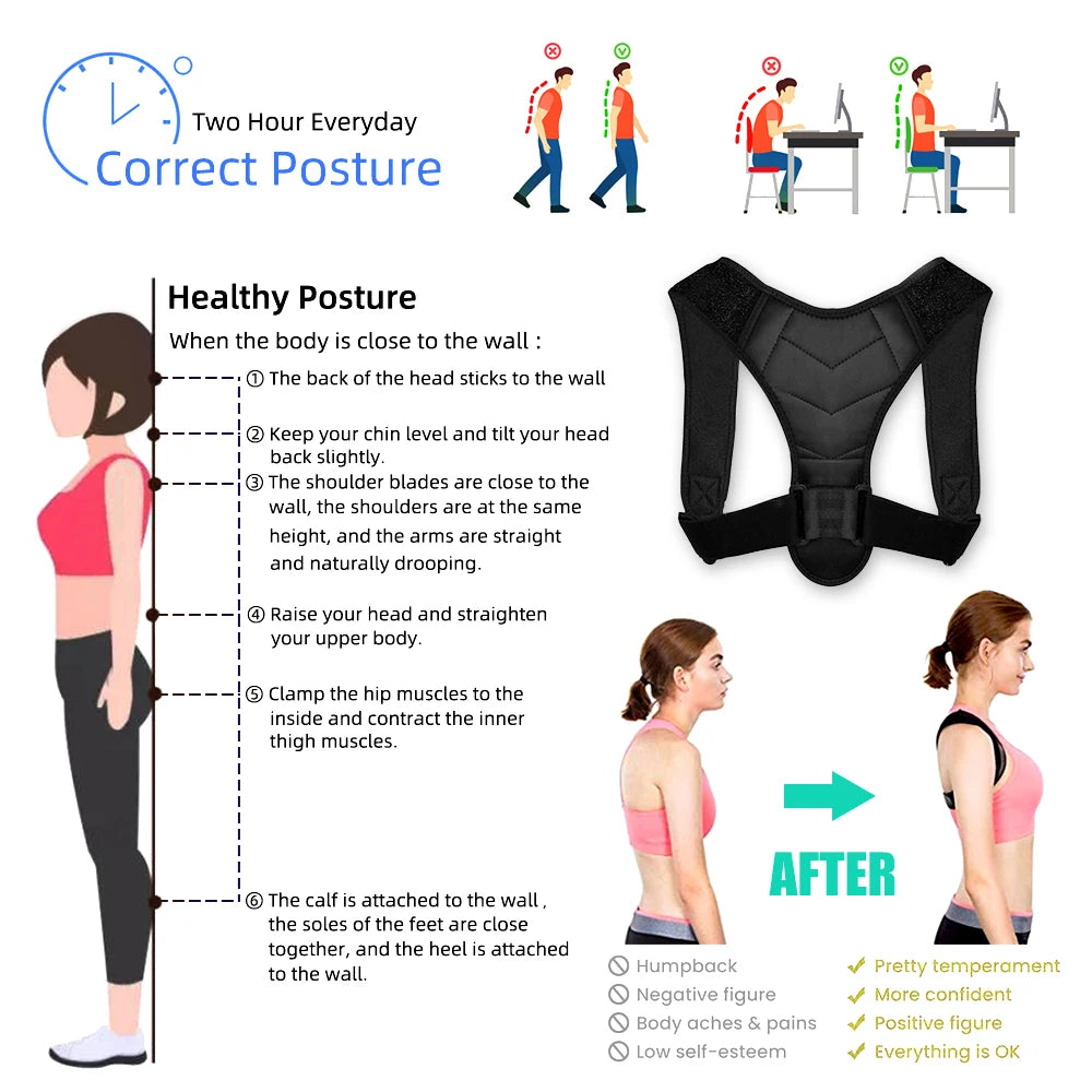 Adjustable Back Posture Corrector for Spine and Shoulder Alignment - 19