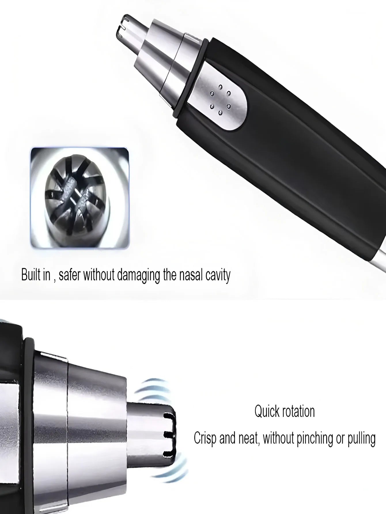 Electric Nose and Ear Hair Trimmer for Painless Grooming - 5