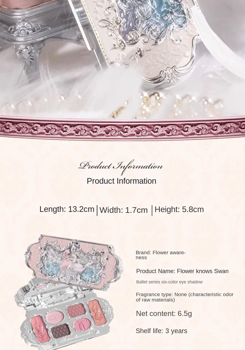 6-Color Swan Ballet Eyeshadow Palette - 23