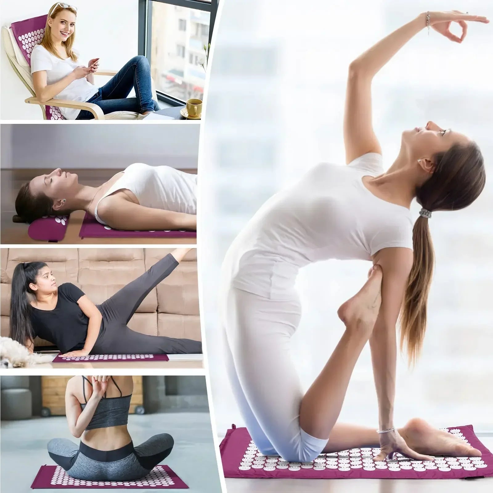 Acupressure Mat and Pillow Set for Back Pain and Stress Relief - 9