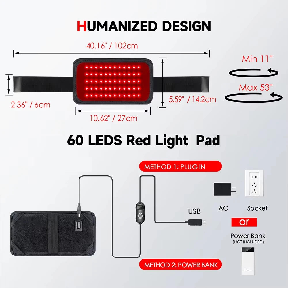 Red Light Therapy Belt for Pain Relief and Muscle Recovery - 4