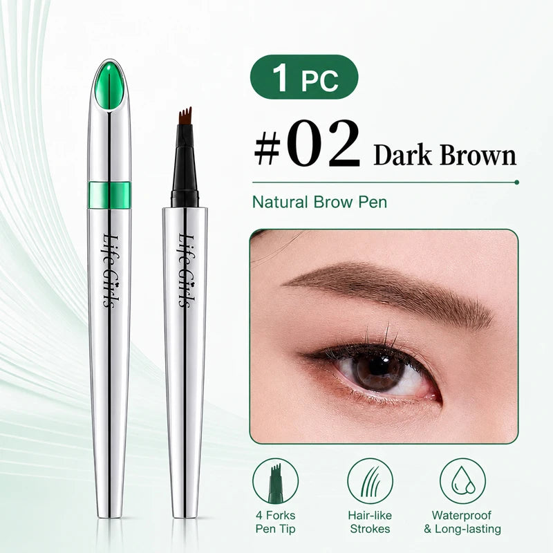 4-Fork Waterproof Eyebrow Pen for Natural Hair-Like Strokes - 18