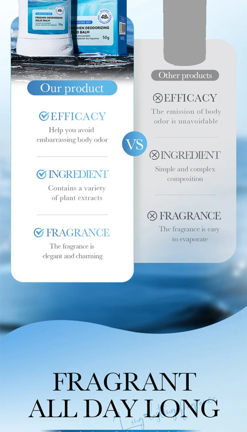 Long-Lasting Solid Fragrance Deodorant Balm - 11