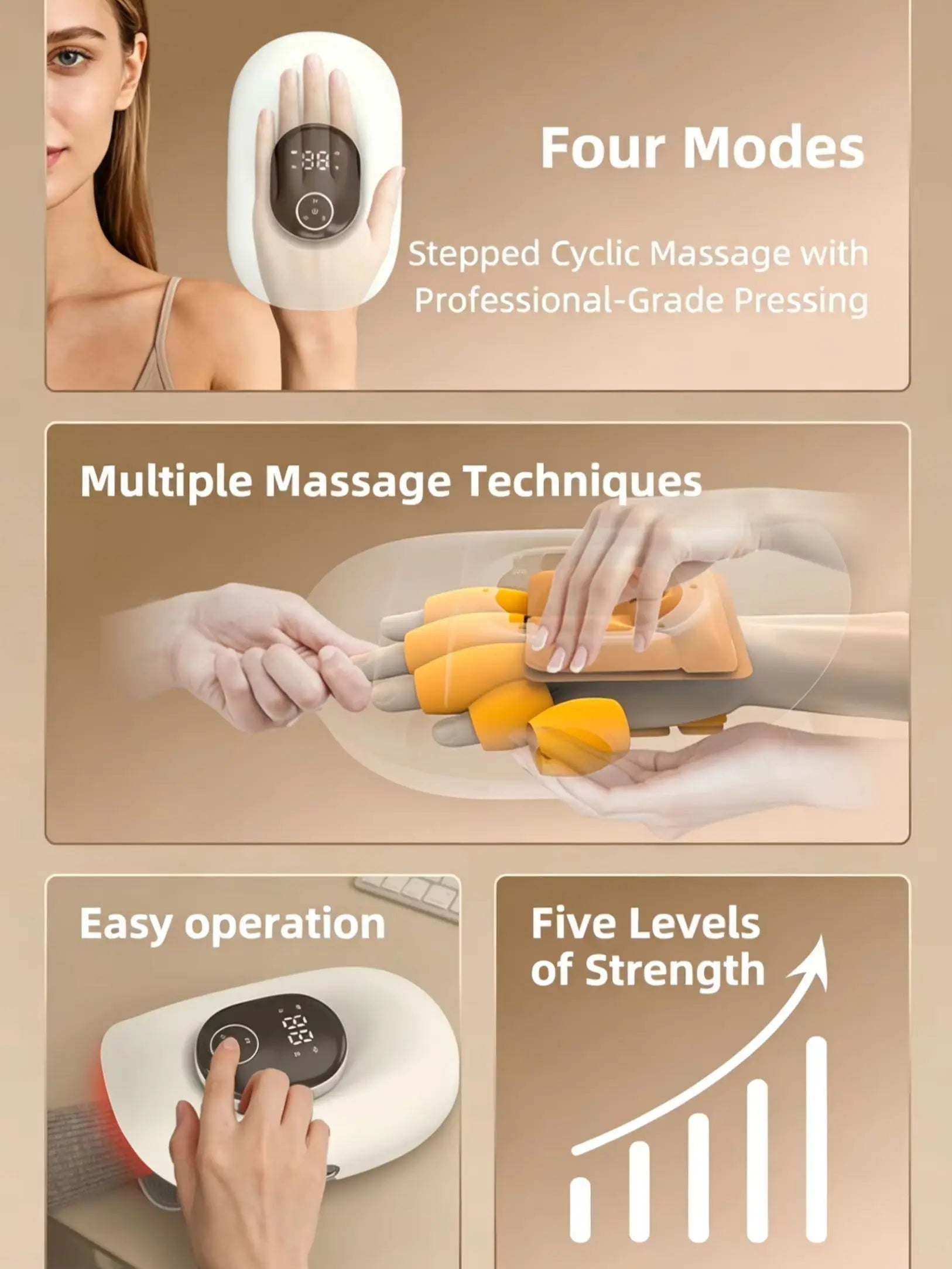 Electric Hand & Palm Massager with Compression - 9