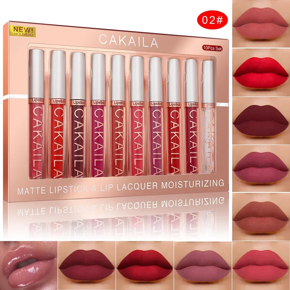 10-Piece Matte Liquid Lipstick Set - 21