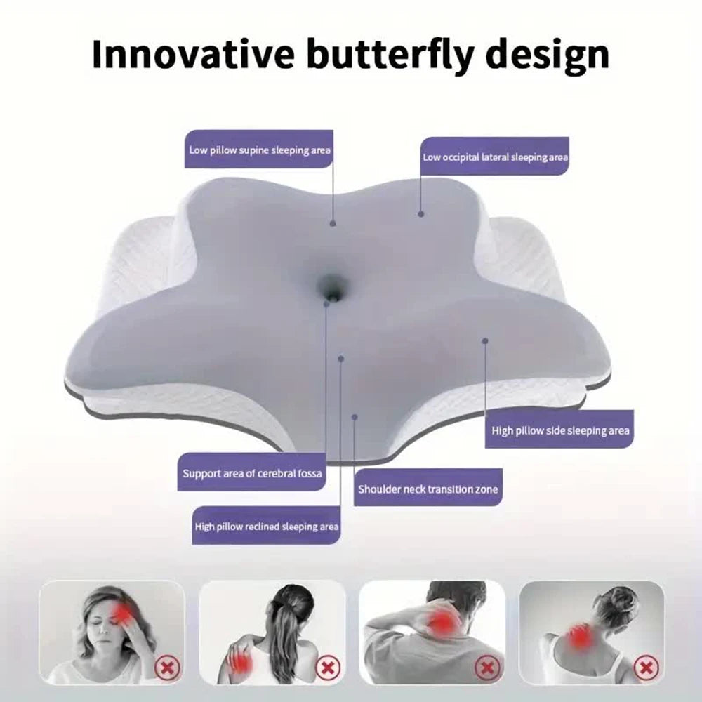 Butterfly Memory Foam Orthopedic Neck Pillow for Pain Relief - 3