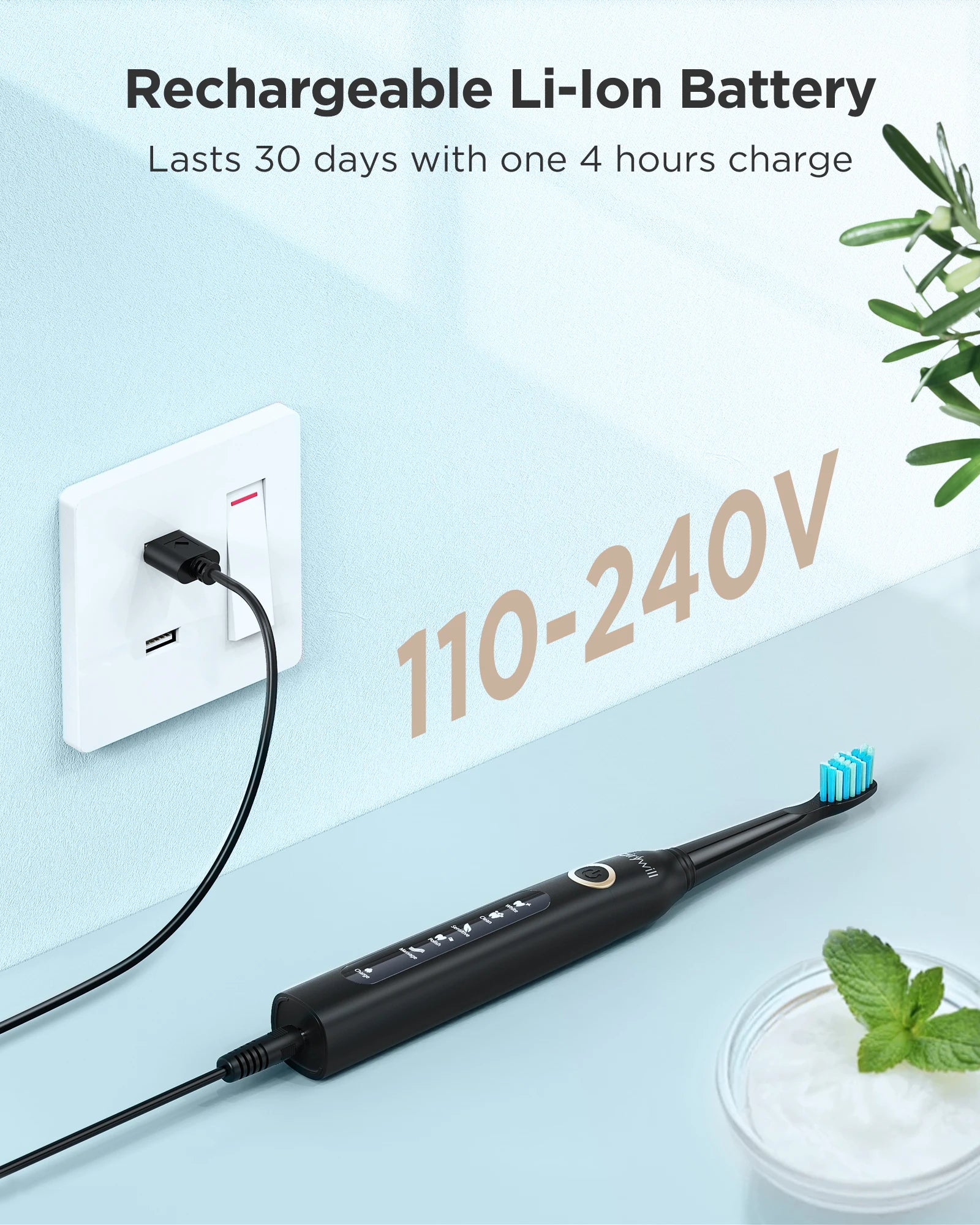 Rechargeable Sonic Electric Toothbrush for Whiter Teeth - 18