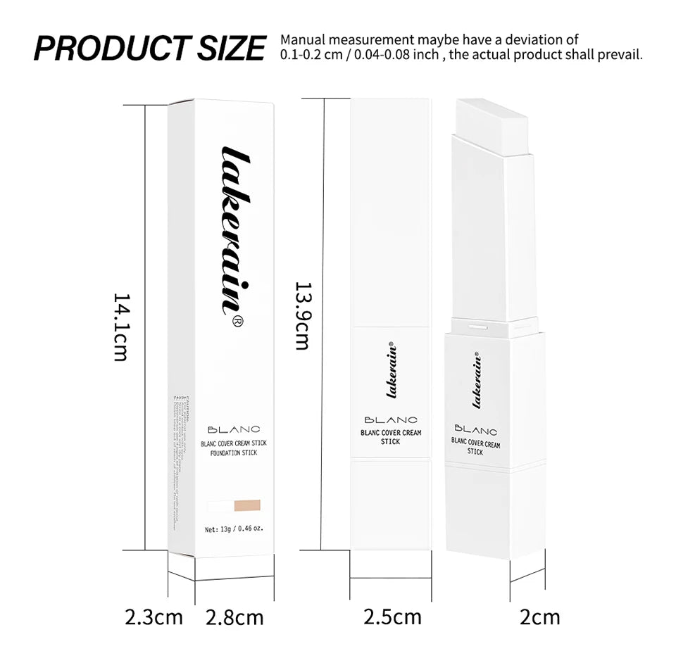 Dual-Ended Waterproof Foundation Concealer Stick with Built-in Brush - 17