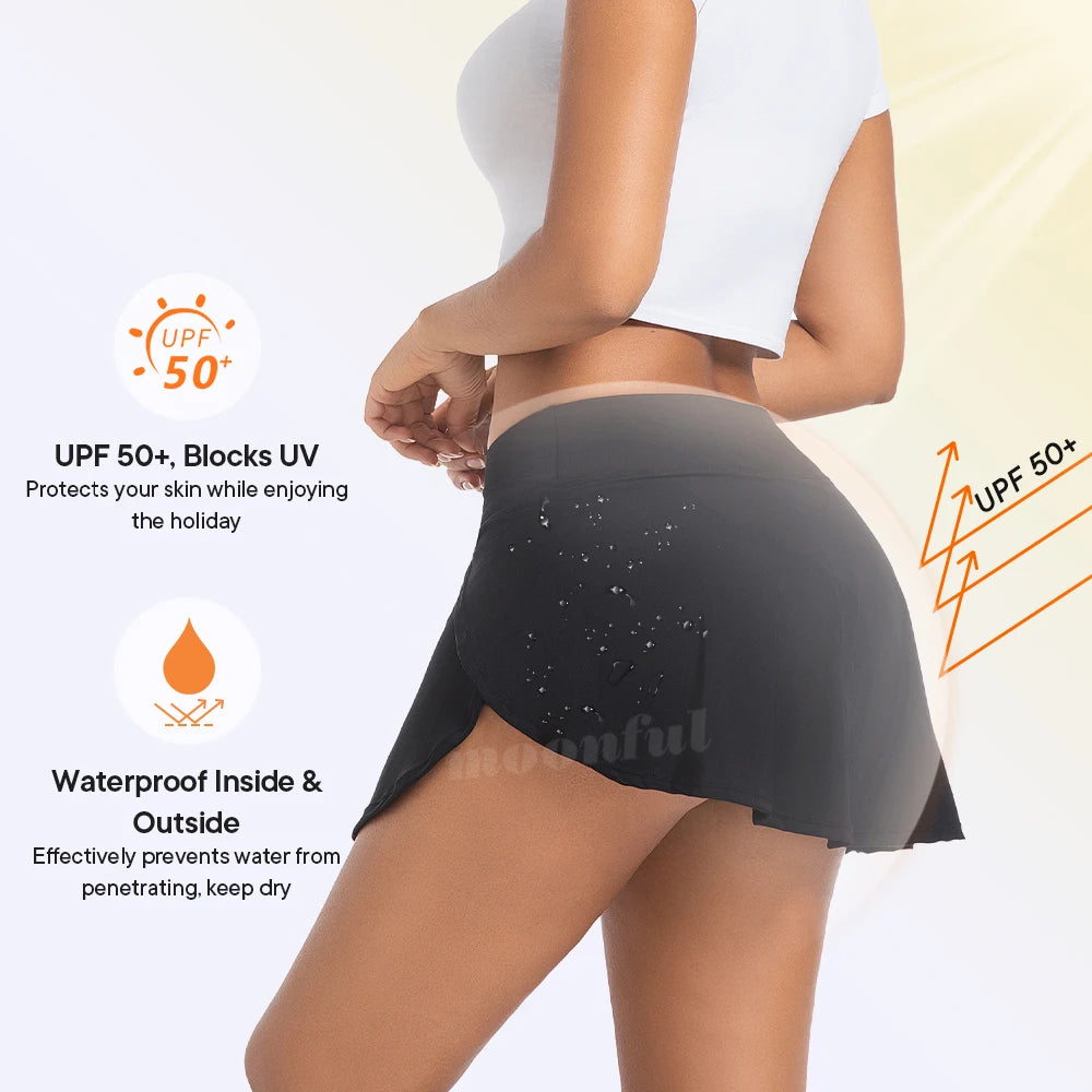 Leakproof Menstrual Period Swim Skirt - 4