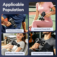 Portable Deep Tissue Percussive Massage Gun with 10 Attachments