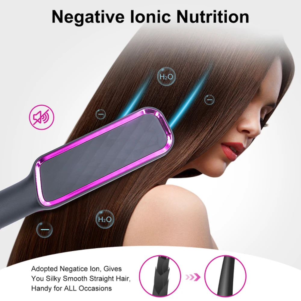 Professional Ceramic Hair Straightening Brush - 12