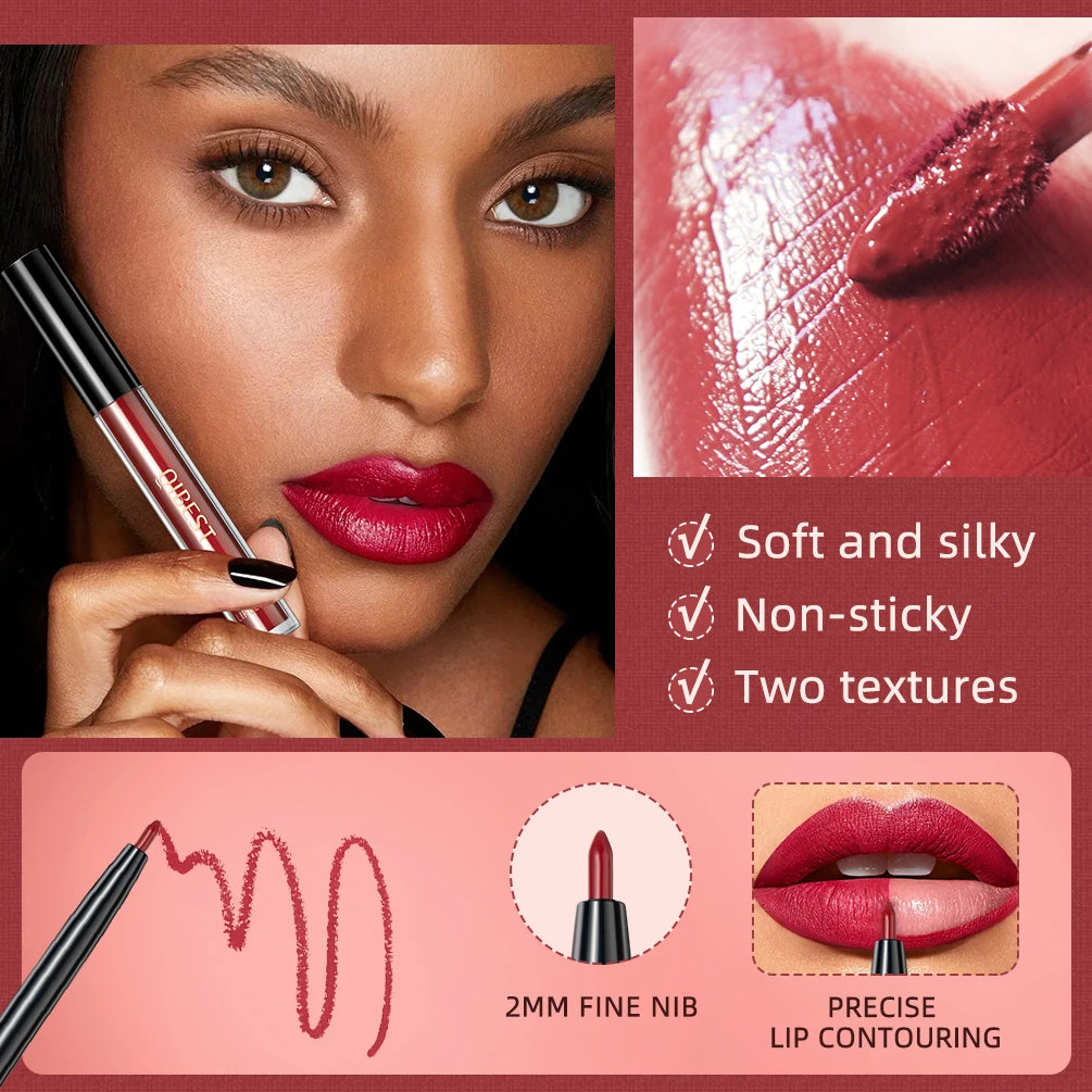 3-Piece Waterproof Matte Lipstick and Lip Liner Set - 4