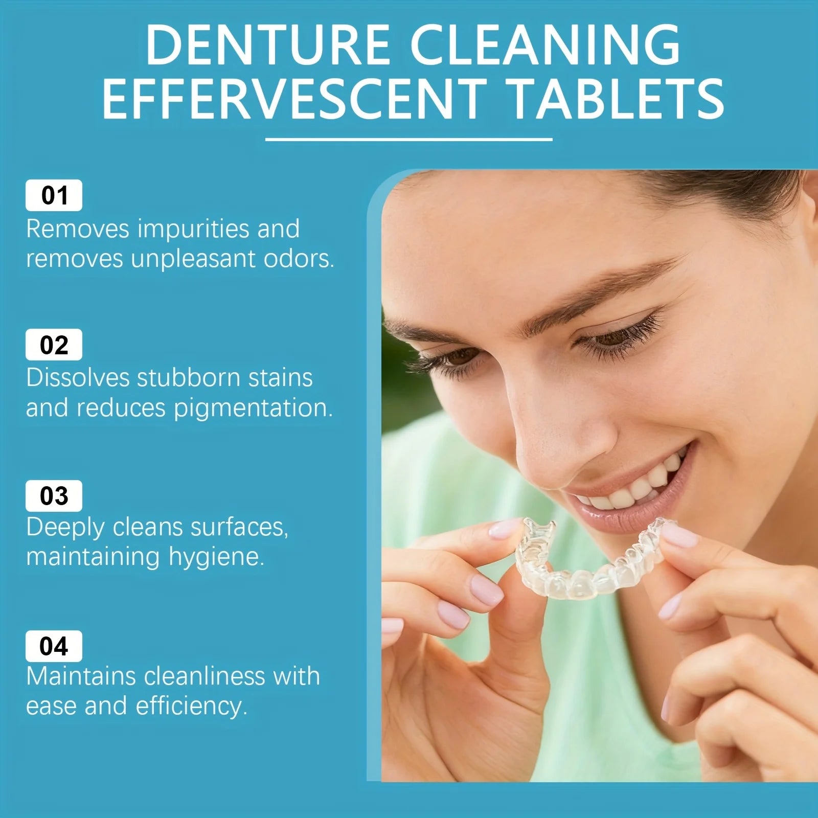 Effervescent Denture and Retainer Cleaning Tablets Kit - 3