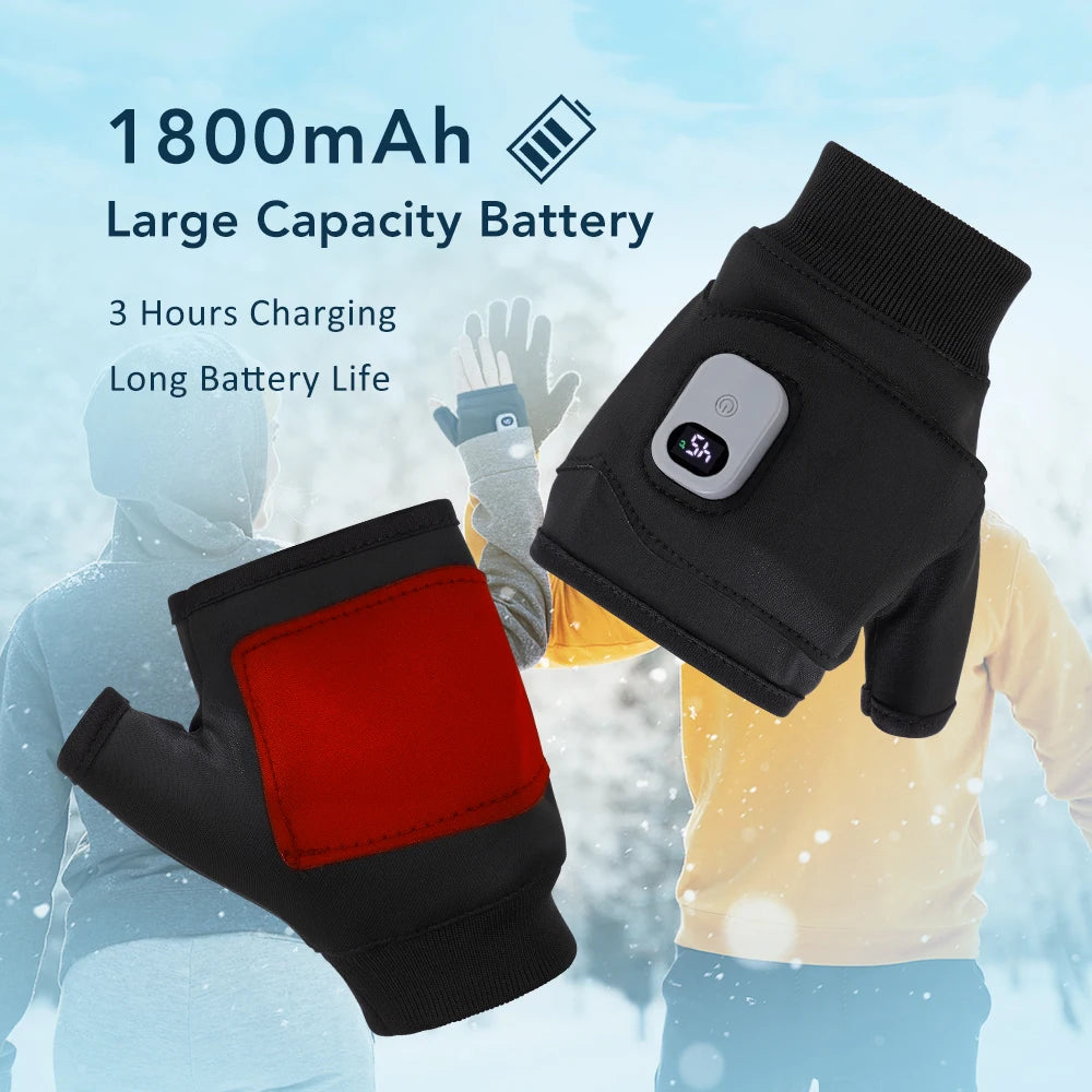 Rechargeable Fingerless Heated Gloves for Cold Hands - 5
