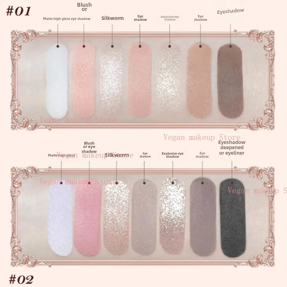 All-in-One Face Makeup Palette for Eyes, Blush, and Contour - 5