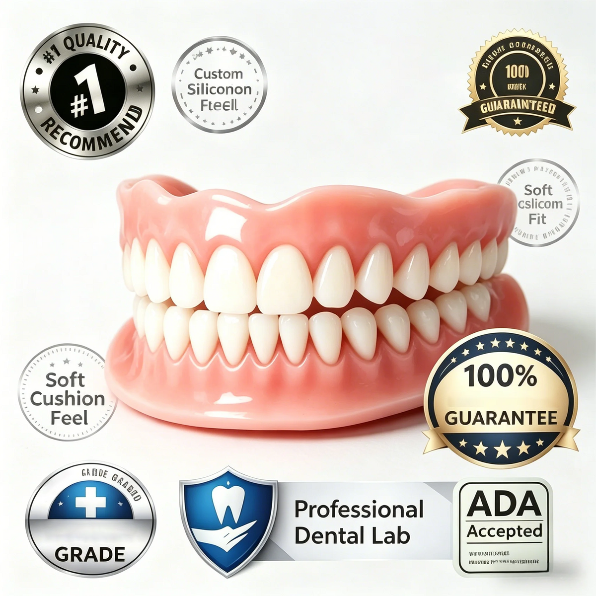 Adjustable Cosmetic Denture Set for Instant Smile Transformation