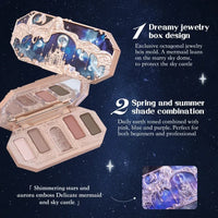 5-Color Mermaid Eyeshadow Palette for Long-Lasting Shimmer