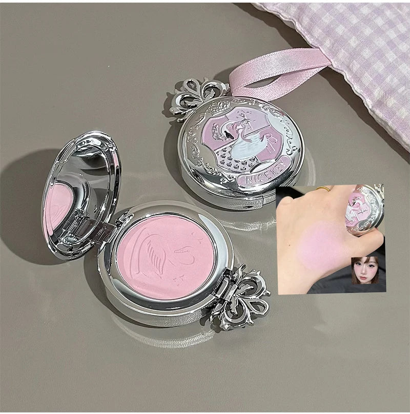 Long-Lasting Matte Pink Powder Blush for Natural Glow - 19