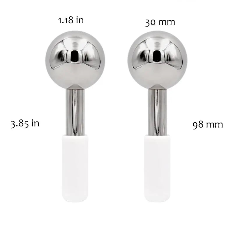 Stainless Steel Cooling Ice Globes for Facial Puffiness and Relaxation - 2