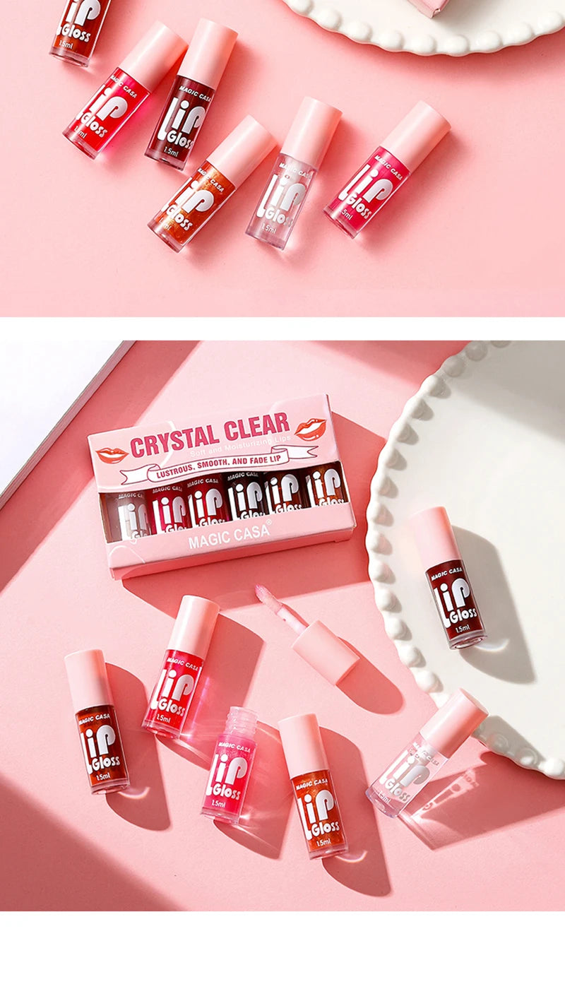 6-Piece Hydrating Water-Gloss Lip Oil Set - 18