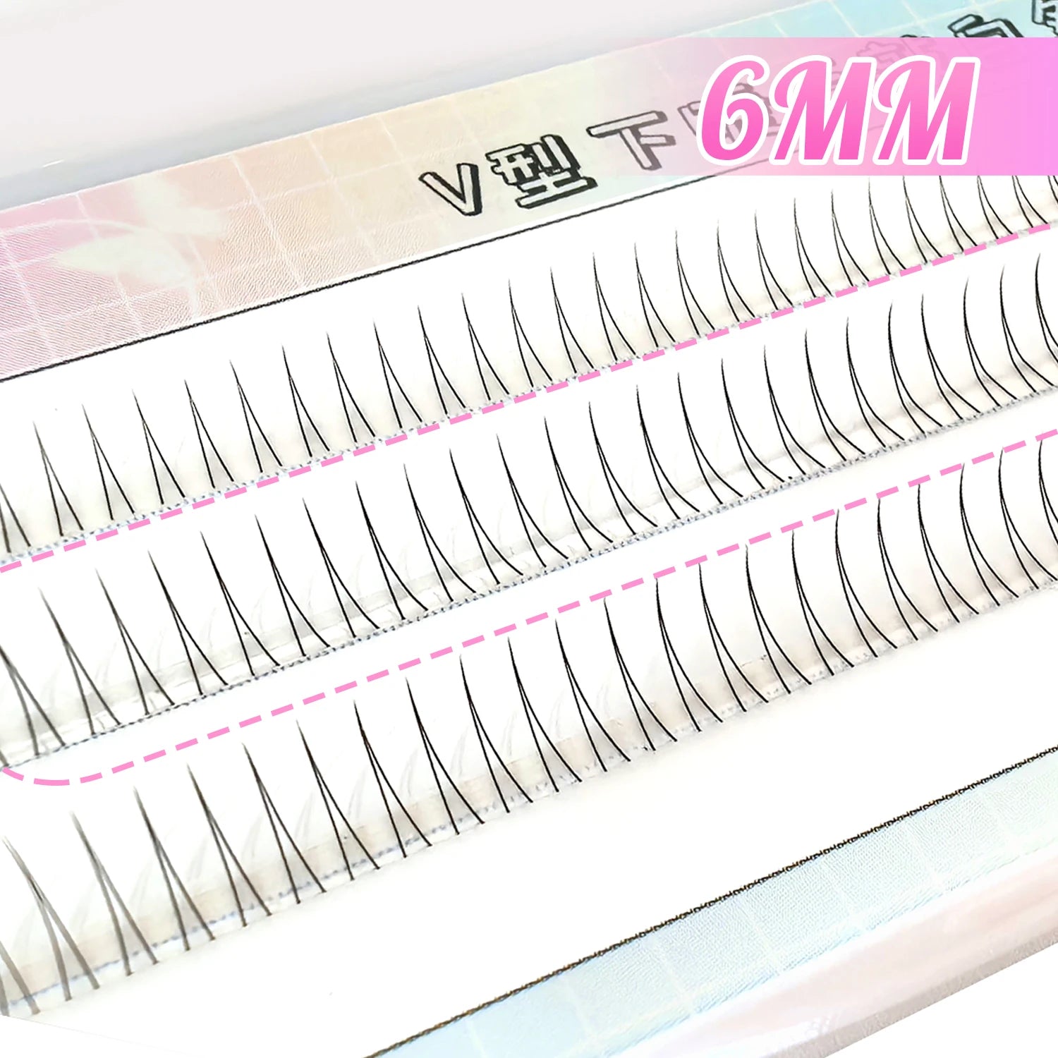 V-Shape Natural Lower Eyelash Clusters for Manga Eye Look - 9