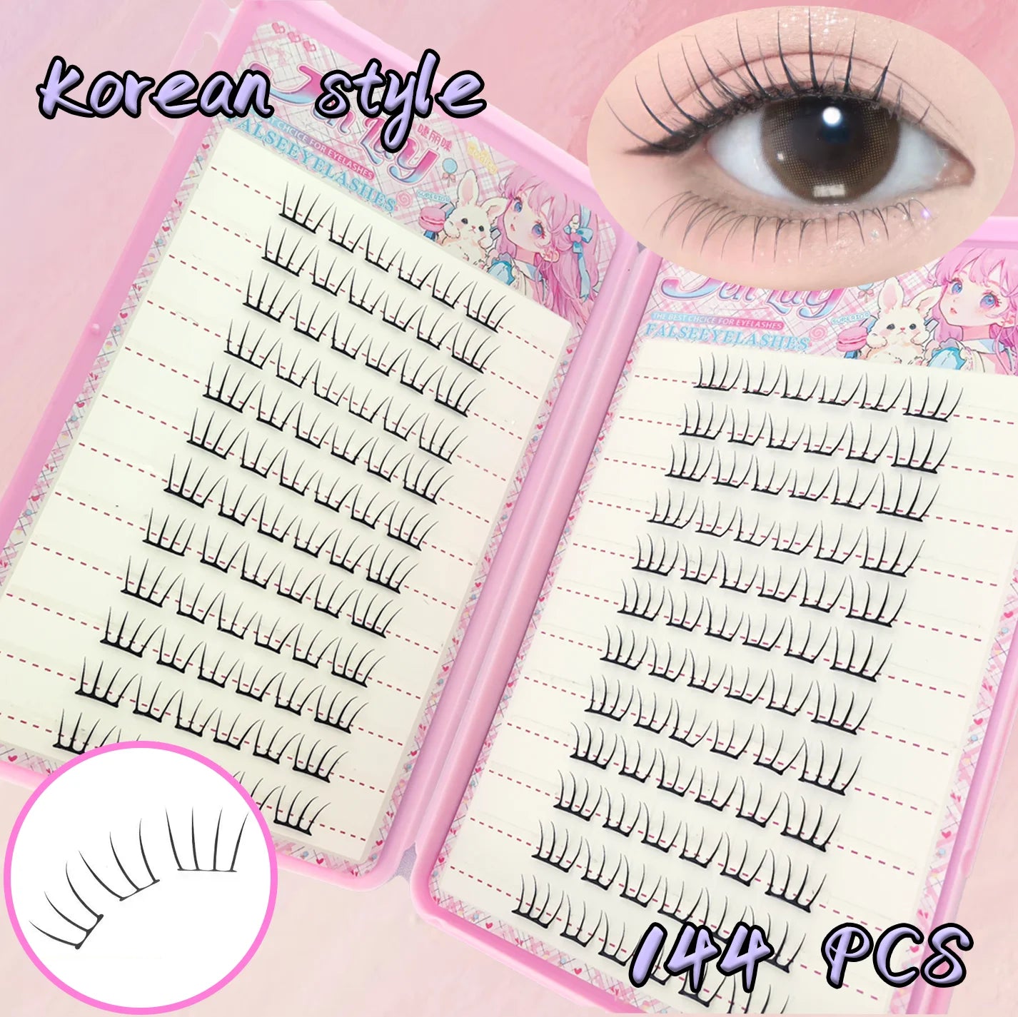 Self-Adhesive Cluster Eyelashes for Effortless Daily Makeup - 6