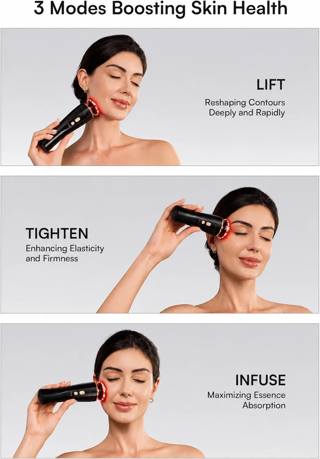 3-in-1 Red Light Therapy Facial & Neck Lifting Device - 2