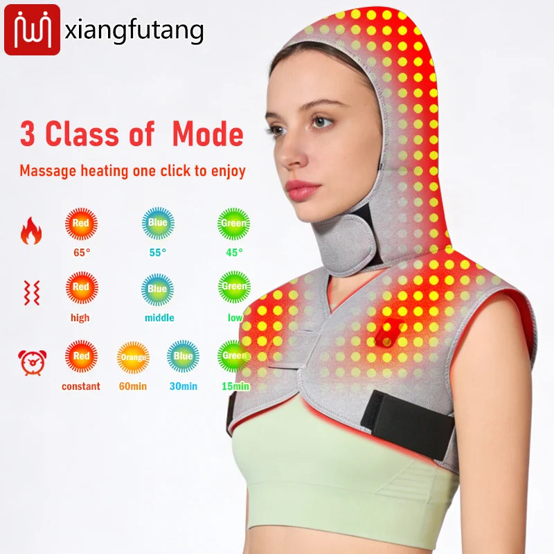 Red Light Therapy Heating Shoulder & Neck Wrap Massager - 2