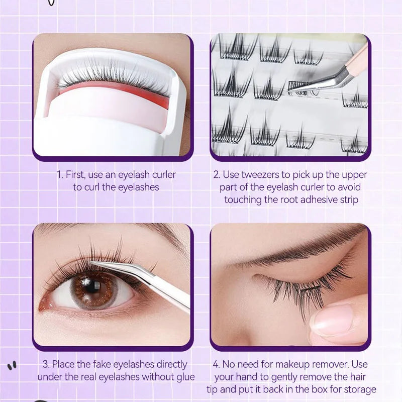No-Glue DIY Cluster False Eyelashes Book - 4