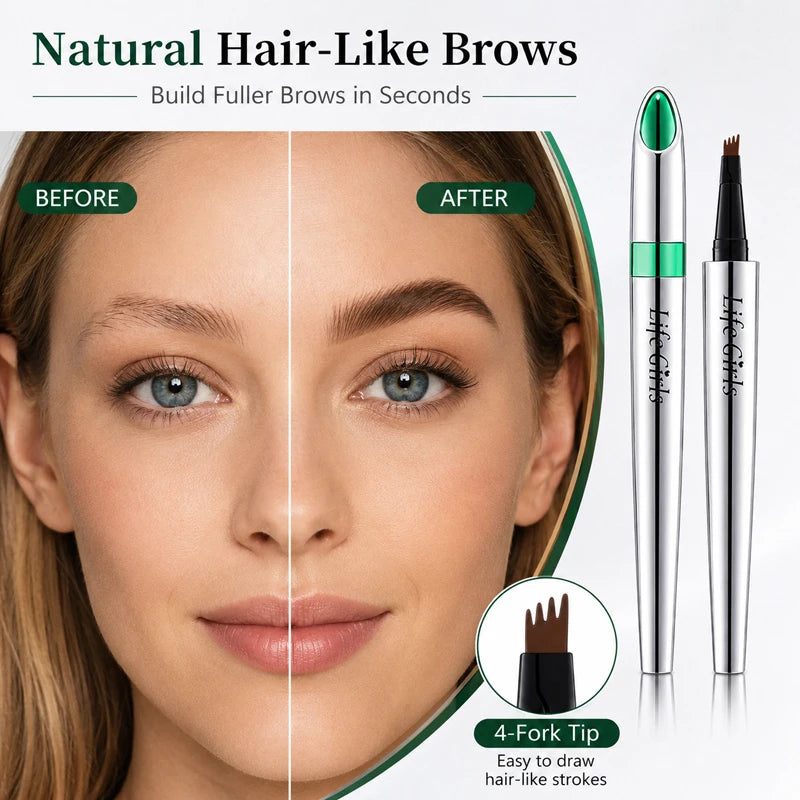 4-Fork Waterproof Eyebrow Pen for Natural Hair-Like Strokes - 2