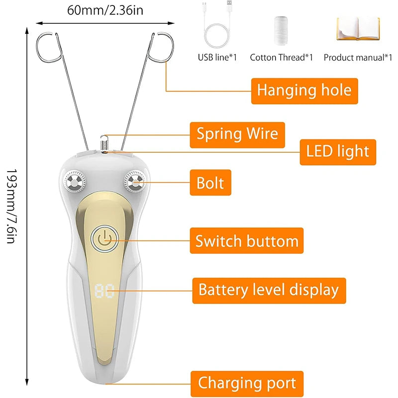Electric Threading Epilator for Painless Facial Hair Removal - 12
